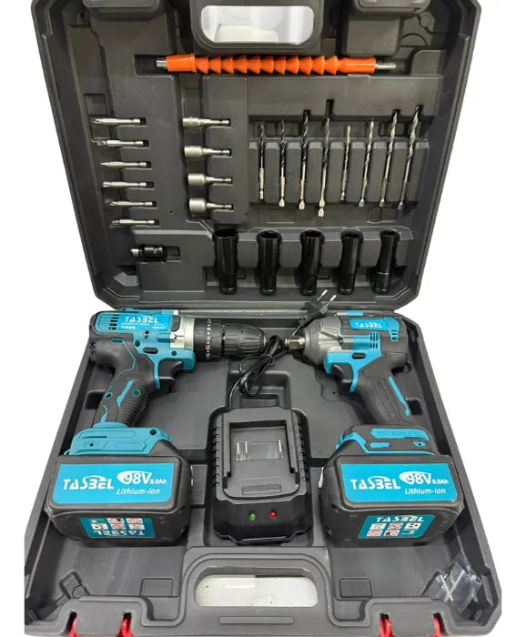 Llave Impacto + Taladro 98v Azul Tasbel